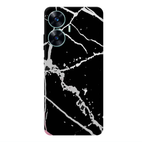 Realme C55 Marble Cream Cracks Transparent Silicone TPU Θήκη
