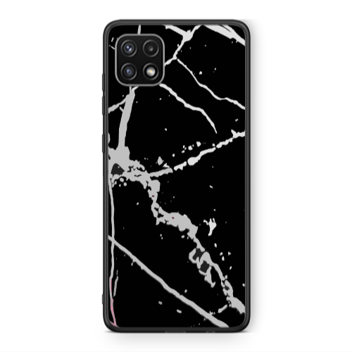 Samsung A22 5G Marble Cream Cracks Black Glossy Θήκη