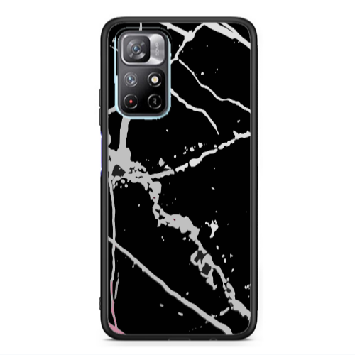 Xiaomi Poco M4 Pro 5G Marble Cream Cracks Black Glossy Θήκη