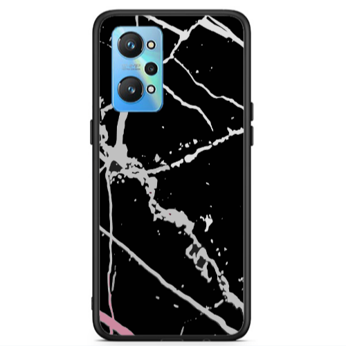 Realme Gt Neo 2 Marble Cream Cracks Black Glossy Θήκη