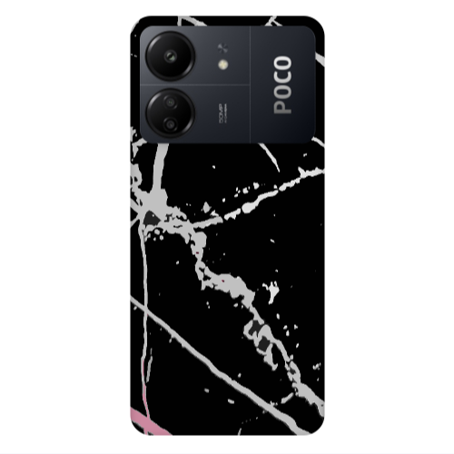 Xiaomi Poco C65 Marble Cream Cracks Transparent Silicone TPU Θήκη