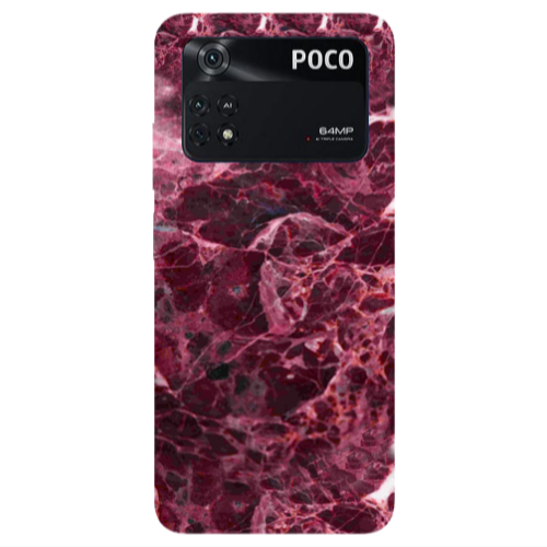 Xiaomi Poco M4 Pro 4G Marble Cherry Transparent Silicone TPU Θήκη