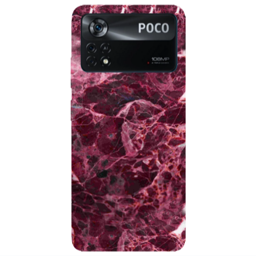 Xiaomi Poco X4 Pro Marble Cherry Transparent Silicone TPU Θήκη