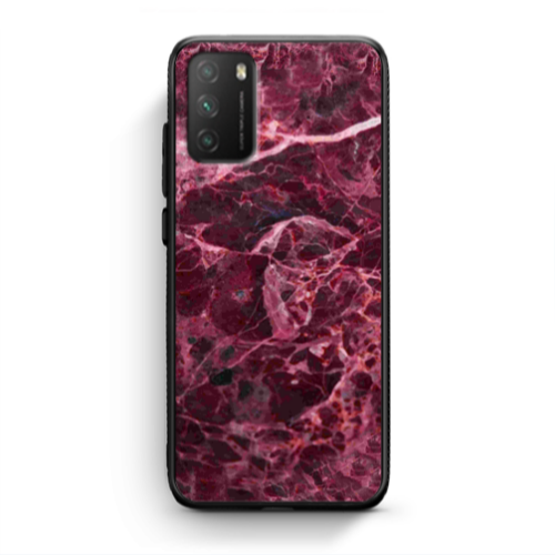 Xiaomi Poco M3 Marble Cherry Black Glossy Θήκη