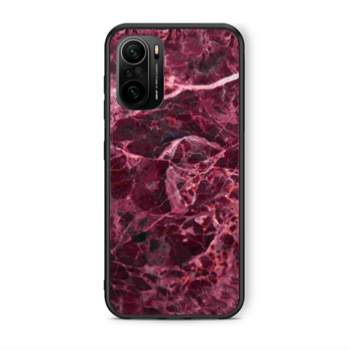 Xiaomi Poco F3 Marble Cherry Black Glossy Θήκη