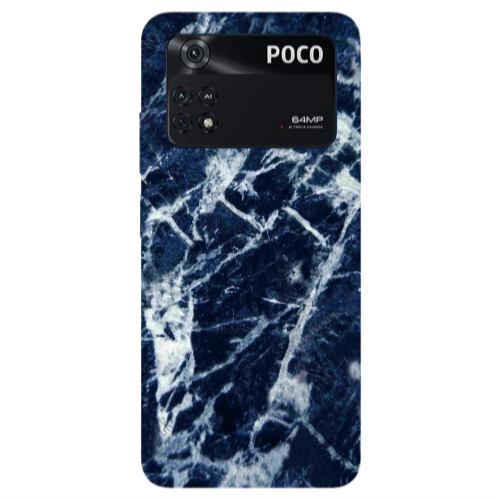 Xiaomi Poco M4 Pro 4G Marble Cracked Purple Transparent Silicone TPU Θήκη