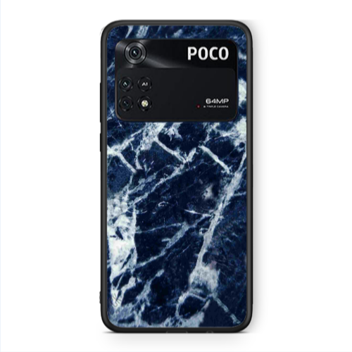 Xiaomi Poco M4 Pro 4G Marble Cracked Purple Black Glossy Θήκη