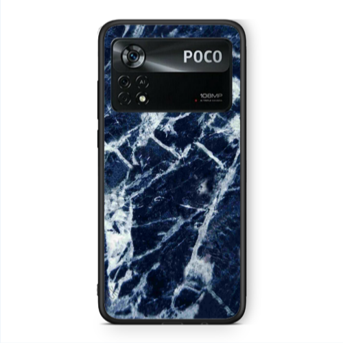 Xiaomi Poco X4 Pro Marble Cracked Purple Black Glossy Θήκη