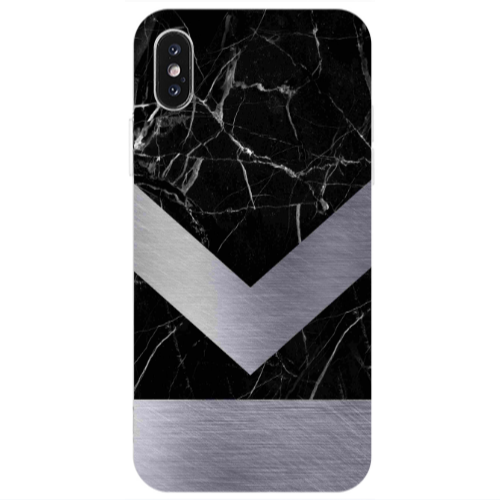 Apple iPhone X Marble Arrow Down Transparent Silicone TPU Θήκη