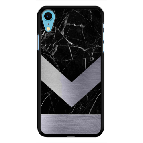 Apple iPhone Xr Marble Arrow Down Black Glossy Θήκη