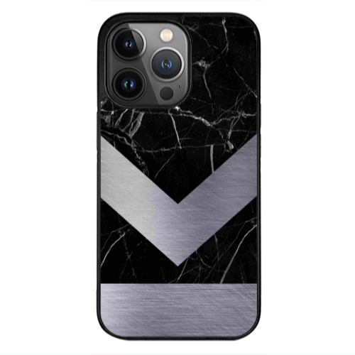 Apple iPhone 13 Pro Max Marble Arrow Down Black Glossy Θήκη