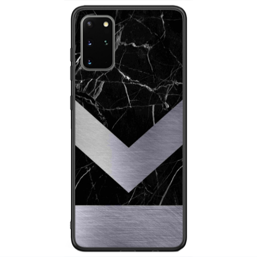 Samsung S20 Plus Marble Arrow Down Black Glossy Θήκη