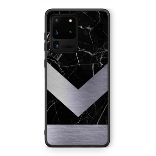 Samsung S20 Ultra Marble Arrow Down Black Glossy Θήκη