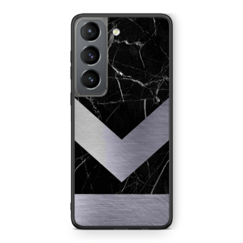 Samsung S21 Marble Arrow Down Black Glossy Θήκη