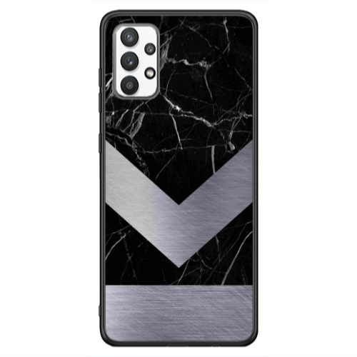 Samsung A13 4G Marble Arrow Down Black Glossy Θήκη