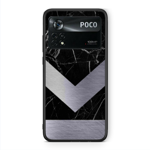 Xiaomi Poco X4 Pro Marble Arrow Down Black Glossy Θήκη