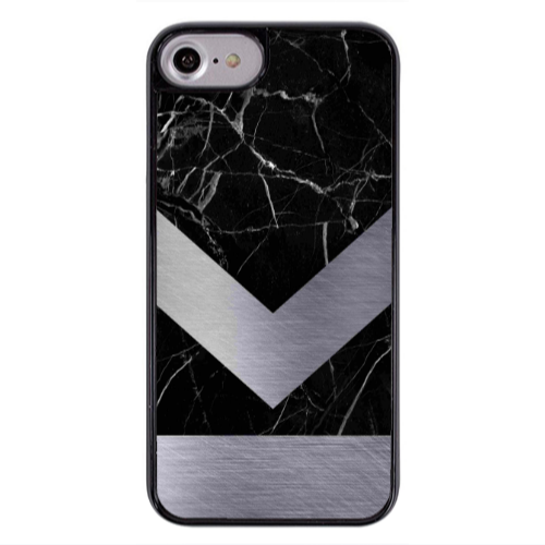 Apple iPhone 7 Marble Arrow Down Black Glossy Θήκη