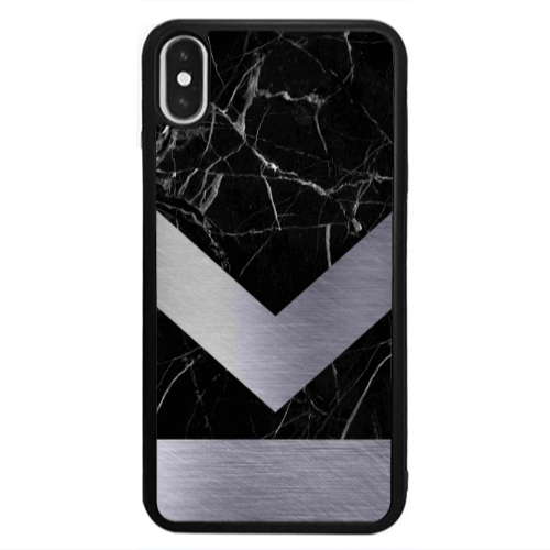 Apple iPhone Xs Marble Arrow Down Black Glossy Θήκη