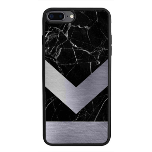 Apple iPhone 7 Plus Marble Arrow Down Black Glossy Θήκη