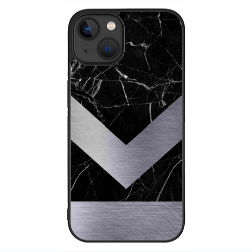 Apple iPhone 13 Mini Marble Arrow Down Black Glossy Θήκη