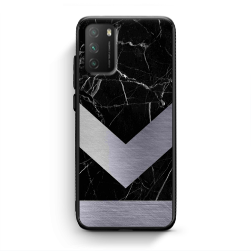 Xiaomi Poco M3 Marble Arrow Down Black Glossy Θήκη