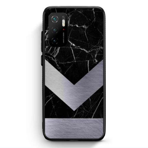 Xiaomi Poco M3 Pro Marble Arrow Down Black Glossy Θήκη
