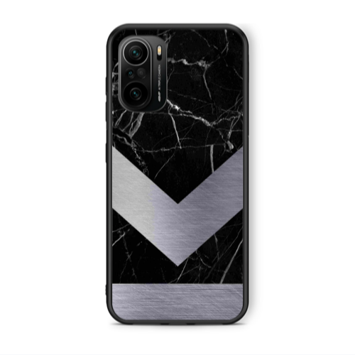 Xiaomi Poco F3 Marble Arrow Down Black Glossy Θήκη