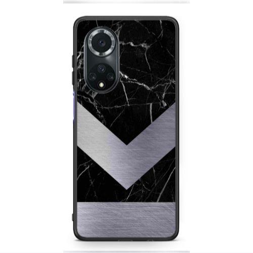 Huawei Nova 9 Marble Arrow Down Black Glossy Θήκη