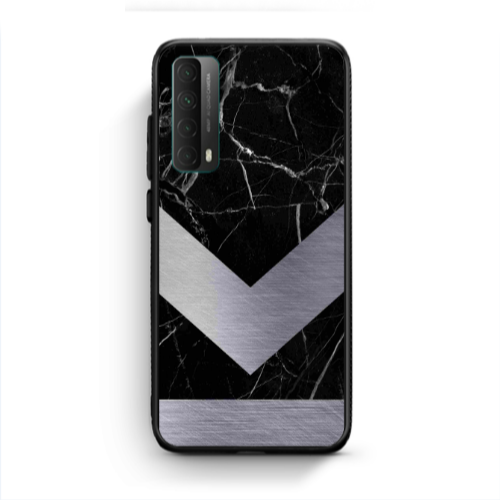 Huawei P Smart 2021 Marble Arrow Down Black Glossy Θήκη
