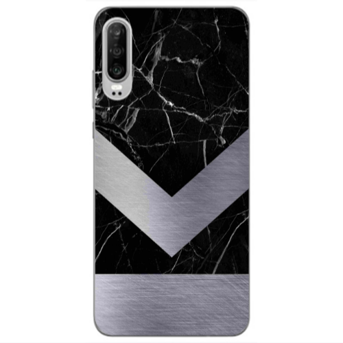Huawei P30 Marble Arrow Down Transparent Silicone TPU Θήκη