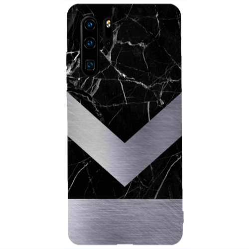 Huawei P30 Pro Marble Arrow Down Transparent Silicone TPU Θήκη