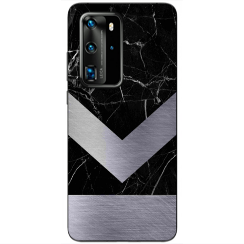 Huawei P40 Pro Marble Arrow Down Transparent Silicone TPU Θήκη