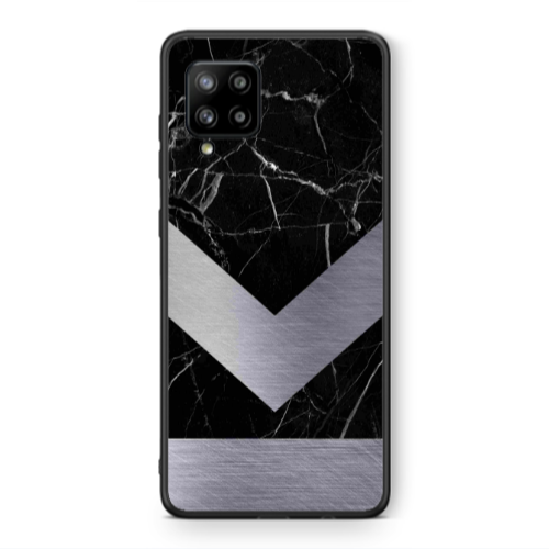 Samsung A42 5G Marble Arrow Down Black Glossy Θήκη