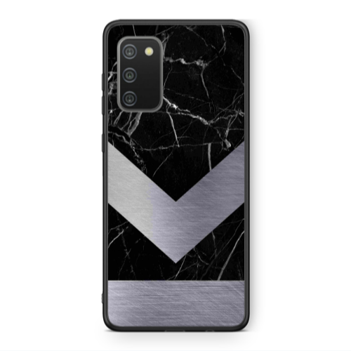 Samsung A02s Marble Arrow Down Black Glossy Θήκη