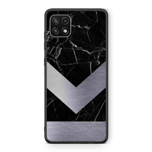 Samsung A22 5G Marble Arrow Down Black Glossy Θήκη