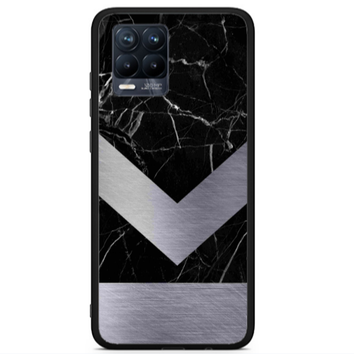 Realme 8 i Marble Arrow Down Black Glossy Θήκη