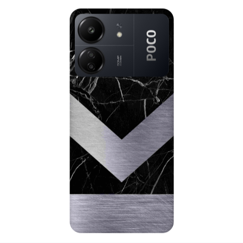 Xiaomi Poco C65 Marble Arrow Down Transparent Silicone TPU Θήκη