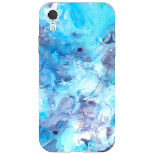 Apple iPhone Xr Marble Clouds Transparent Silicone TPU Θήκη