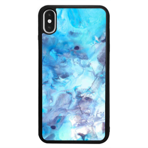Apple iPhone Xs Max Marble Clouds Black Glossy Θήκη