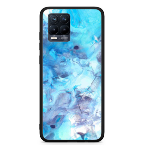 Realme 8  Marble Clouds Black Glossy Θήκη