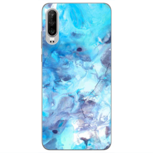 Huawei P30 Marble Clouds Transparent Silicone TPU Θήκη
