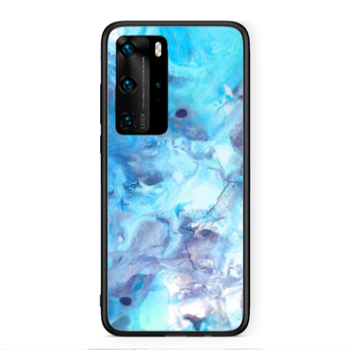 Huawei P40 Pro Marble Clouds Black Glossy Θήκη