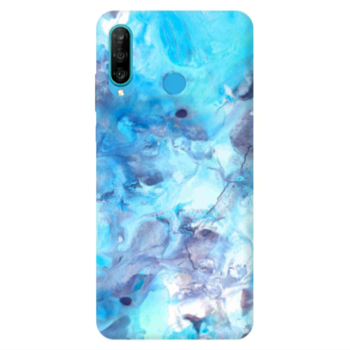 Huawei P30 Lite Marble Clouds Transparent Silicone TPU Θήκη
