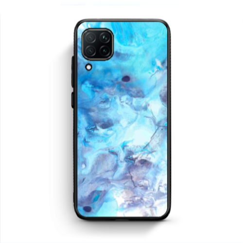 Huawei P40 Lite Marble Clouds Black Glossy Θήκη