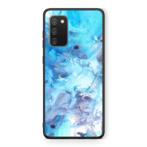 Samsung A02s Marble Clouds Black Glossy Θήκη