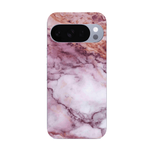 Google Pixel 10 Pro Marble Brown And Pink Transparent Silicone TPU Θήκη