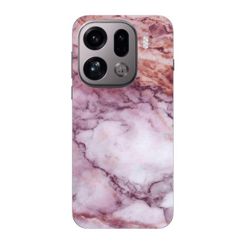 Oppo Find X9 Pro Marble Brown And Pink Transparent Silicone TPU Θήκη