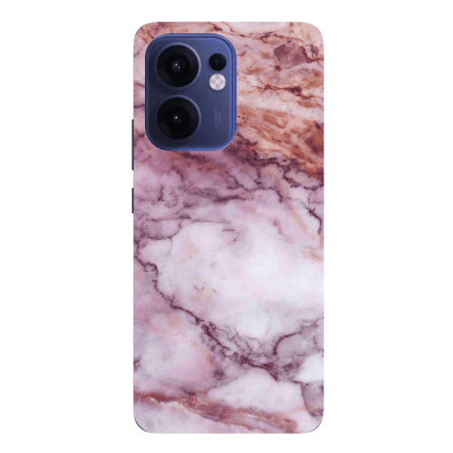 Oppo Reno13 FS Marble Brown And Pink Transparent Silicone TPU Θήκη