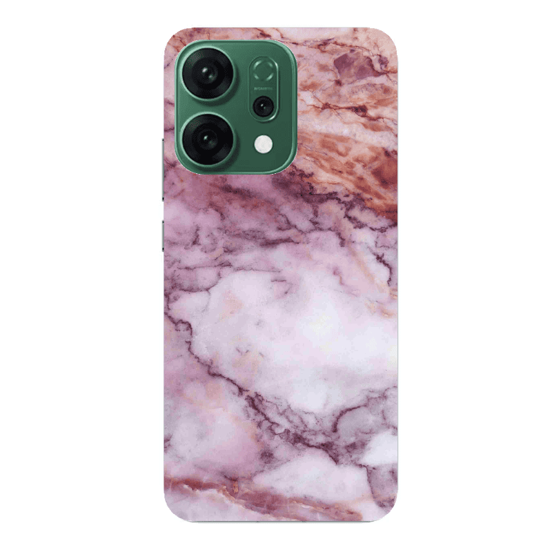 Oppo RENO 14 Marble Brown And Pink Transparent Silicone TPU Θήκη