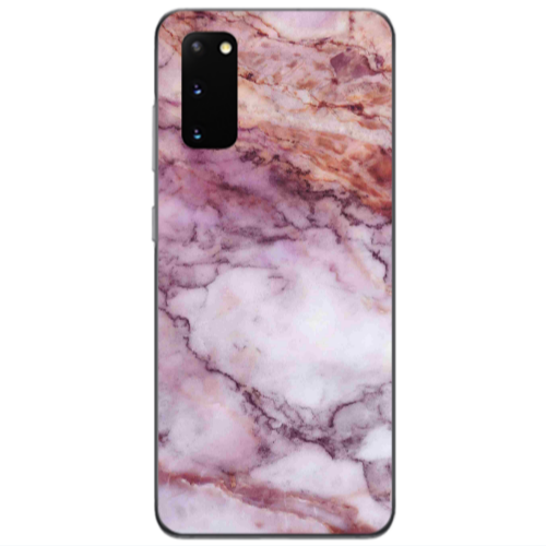 Samsung S20 Marble Brown And Pink Transparent Silicone TPU Θήκη